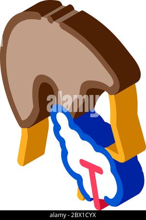 Man Shaving With Razor isometric icon vector illustration Stock Vector