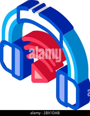Headphones Host Device isometric icon vector illustration Stock Vector