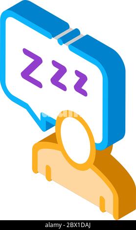 Human Zzz In Quote Frame isometric icon vector illustration Stock Vector