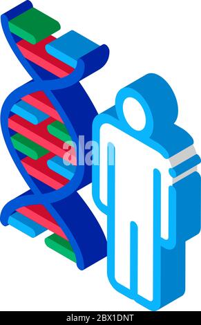 Human And Molecule Dna isometric icon vector illustration Stock Vector