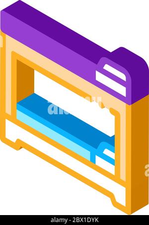 Bunk Bed Sleeping Time isometric icon vector illustration Stock Vector