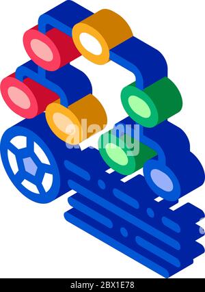 Soccer Game League Table isometric icon vector illustration Stock Vector