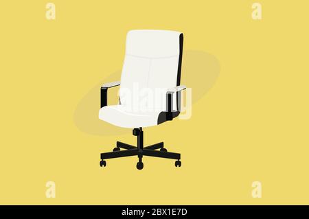 White Leather Desk Swivel Chair. Vector Illustration, Isolated Stock Vector