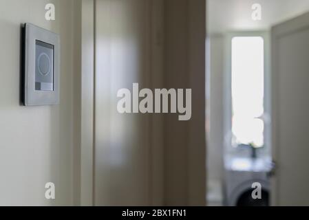 Air ventilation controller panel with display at home. Smart house system Stock Photo