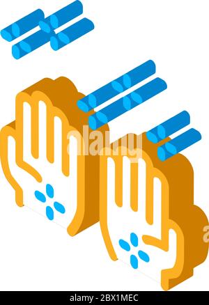 Cleaned Health Hands isometric icon vector illustration Stock Vector