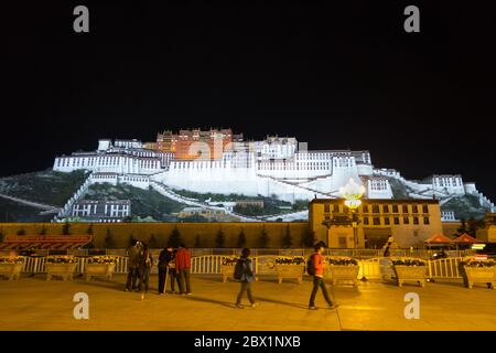 Lhasa, Tibet / China - August 20, 2012: The Potala Monastery in the city of Lhasa in the Tibet Autonomous region of China. The residence of the Dalai Stock Photo