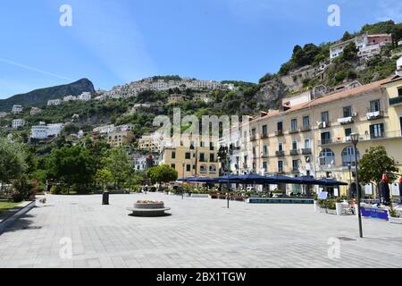 The square of Vietri sul Mare on the Amalfi coast, Italy.