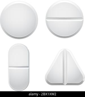 Medical pills. Vector illustration mockups of set Stock Vector