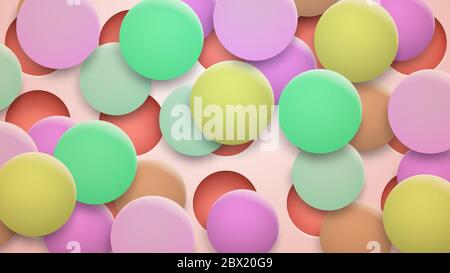 Abstract background of holes and multicolored circles with shadows Stock Vector