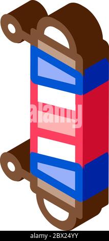 Barber Exterior Detail isometric icon vector illustration Stock Vector