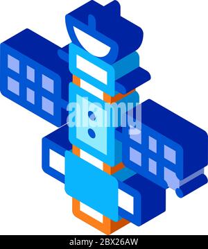 Space Satellite Station isometric icon vector illustration Stock Vector