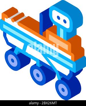 Exploration Mars Rover isometric icon vector illustration Stock Vector