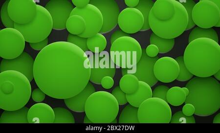 Abstract background of holes and circles with shadows in green colors Stock Vector