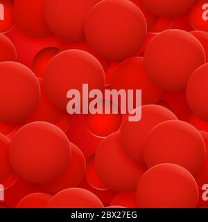 Abstract seamless pattern or background of holes and circles with shadows in red colors Stock Vector