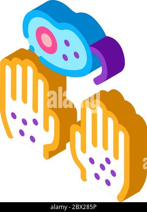 Dirty Hands And Bacteria isometric icon vector illustration Stock Vector