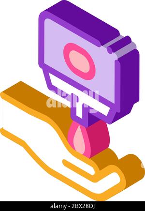 Hands And Liquid Soap isometric icon vector illustration Stock Vector
