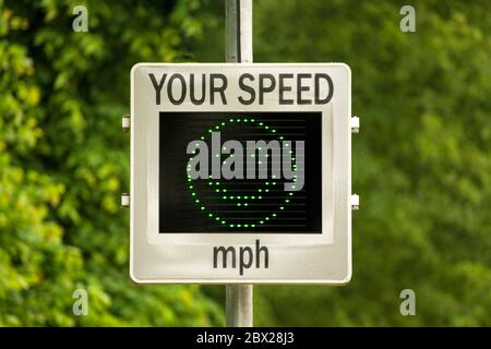 Speed Indicator Device (SID) that measures and displays the speed of approaching cars. UK. Other screen variations available in my portfolio. Stock Photo