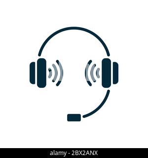 Headphones and volume icon on white background. Flat vector headphones design. Stock Vector