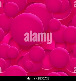 Abstract seamless pattern or background of holes and circles with shadows in pink colors Stock Vector