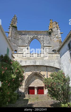 Saint Martin de Re catholic church in the old town, Ile de Re island,  Charente Maritime, France. Stock Photo