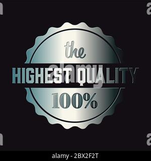 Vector retro golden vintage stamp tag sign mark for the highest quality on dark background Stock Vector