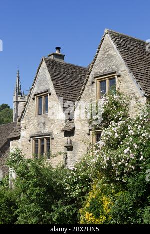 Cottages in Castle Combe, Chippenham, Wiltshire, England Stock Photo