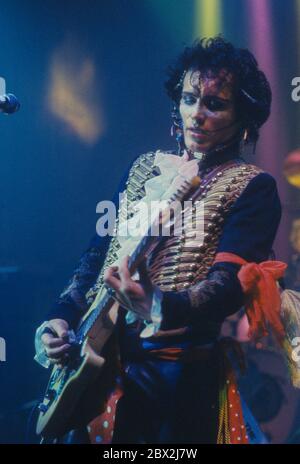 Adam and The Ants performing in Birmingham circa 1984: Adam Ant Stock Photo