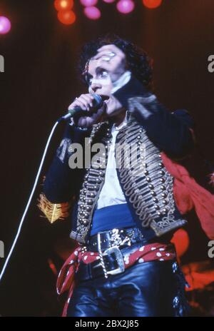 Adam and The Ants performing in Birmingham circa 1984: Adam Ant Stock Photo