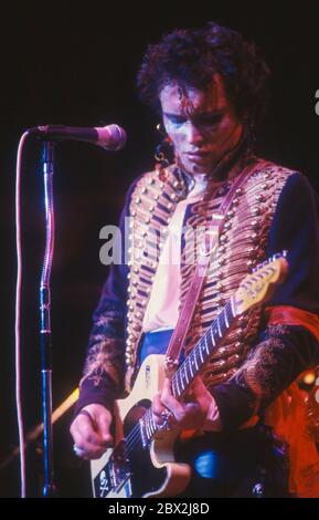 Adam and The Ants performing in Birmingham circa 1984: Adam Ant Stock Photo