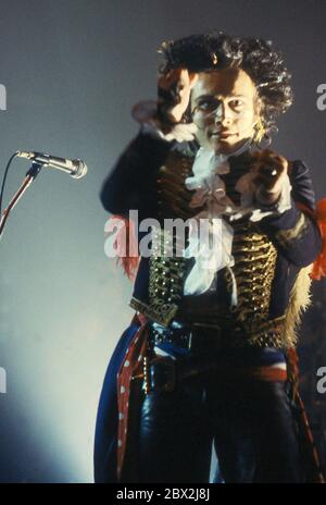 Adam and The Ants performing in Birmingham circa 1984: Adam Ant Stock Photo