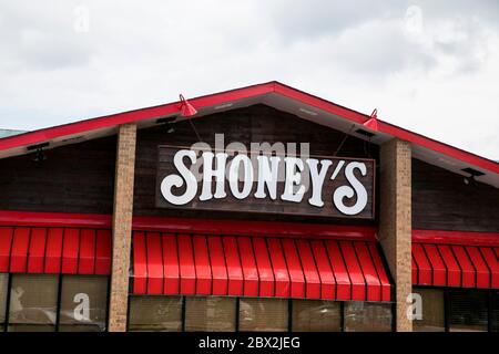 A logo sign outside of a Shoney's restaurant location in Charleston, West Virginia on May 29, 2020. Stock Photo