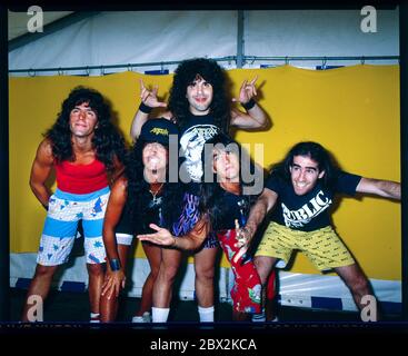 American hard rock group Anthrax at the Monsters of Rock 1987 Stock Photo