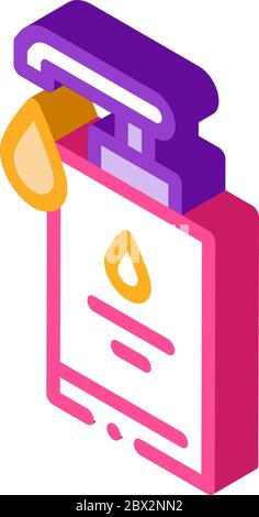 Hygiene Soap Bottle isometric icon vector illustration Stock Vector