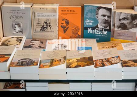 Switzerland ,Grisons ,Engadine ,touristic village of Sils-Maria, museum installed in the house where philosopher F.Nietzsche used to rent a room during 1881-1888 summers Stock Photo