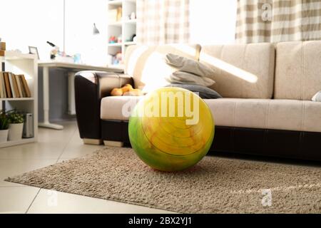 Stack of pillows on sofa Stock Photo
