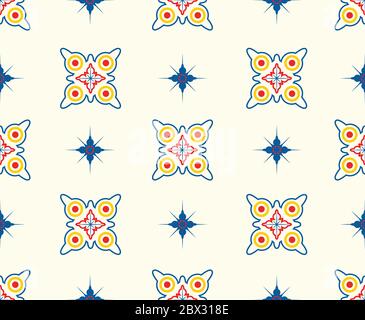 Seamless pattern of colorful abstract shape modern on white background - Vector illustration Stock Vector