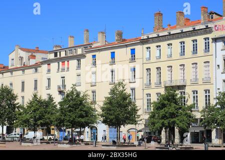 France, Rhone, Lyon, area listed as World Heritage by UNESCO, Place Bellecour, largest square in the city Stock Photo