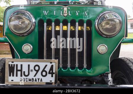 Columbia, Quindio Department, Filandia, cultural landscape of colombia coffee, Willys jeep Stock Photo