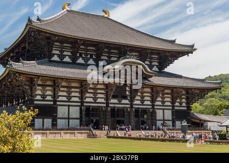 Nara / Japan - May 12, 2018: Todaiji Temple, landmark of Nara and one of most famous and historically significant Buddhist temples in Japan Stock Photo