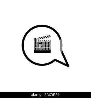 clapperboard bubble chat vector design template illustration Stock Vector