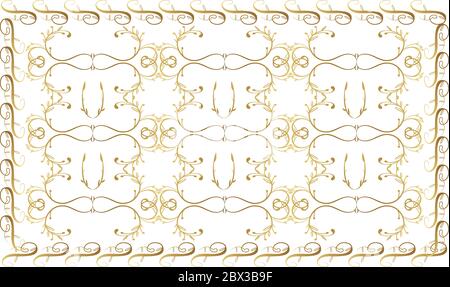 digital textile design on golden art Stock Vector