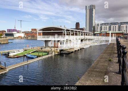 Liverpool Watersports centre, Mariners Wharf, Queens Dock, Liverpool Stock Photo
