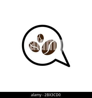 bubble chat coffee vector design template illustration Stock Vector