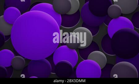 Abstract background of holes and circles with shadows in purple and gray colors Stock Vector