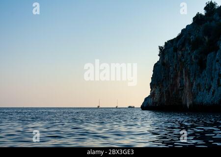 Italy, Campania, Palinuro Cape - 11 August 2019 - Glimpse of Capo Palinuro at sunset Stock Photo