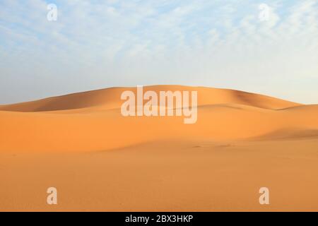 Bright orange desert landscape sand dunes in Al Dahna Desert, Riyadh, Saudi Arabia. Stock Photo