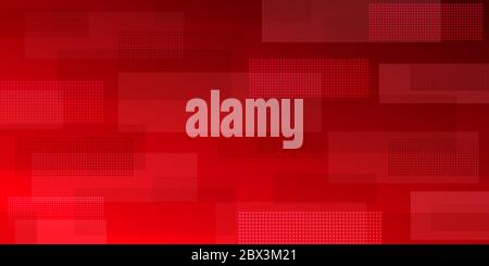 Abstract background of intersecting rectangles consisting of dots, in red colors Stock Vector