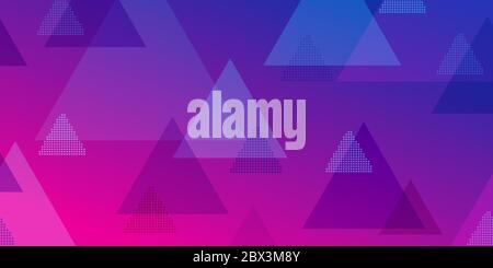 Abstract background of intersecting triangles consisting of dots, in purple colors Stock Vector