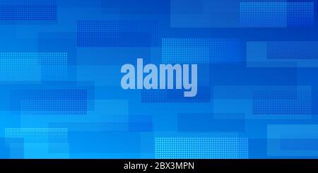 Abstract background of intersecting rectangles consisting of dots, in blue colors Stock Vector