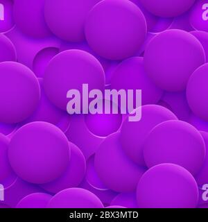 Abstract seamless pattern or background of holes and circles with shadows in purple colors Stock Vector
